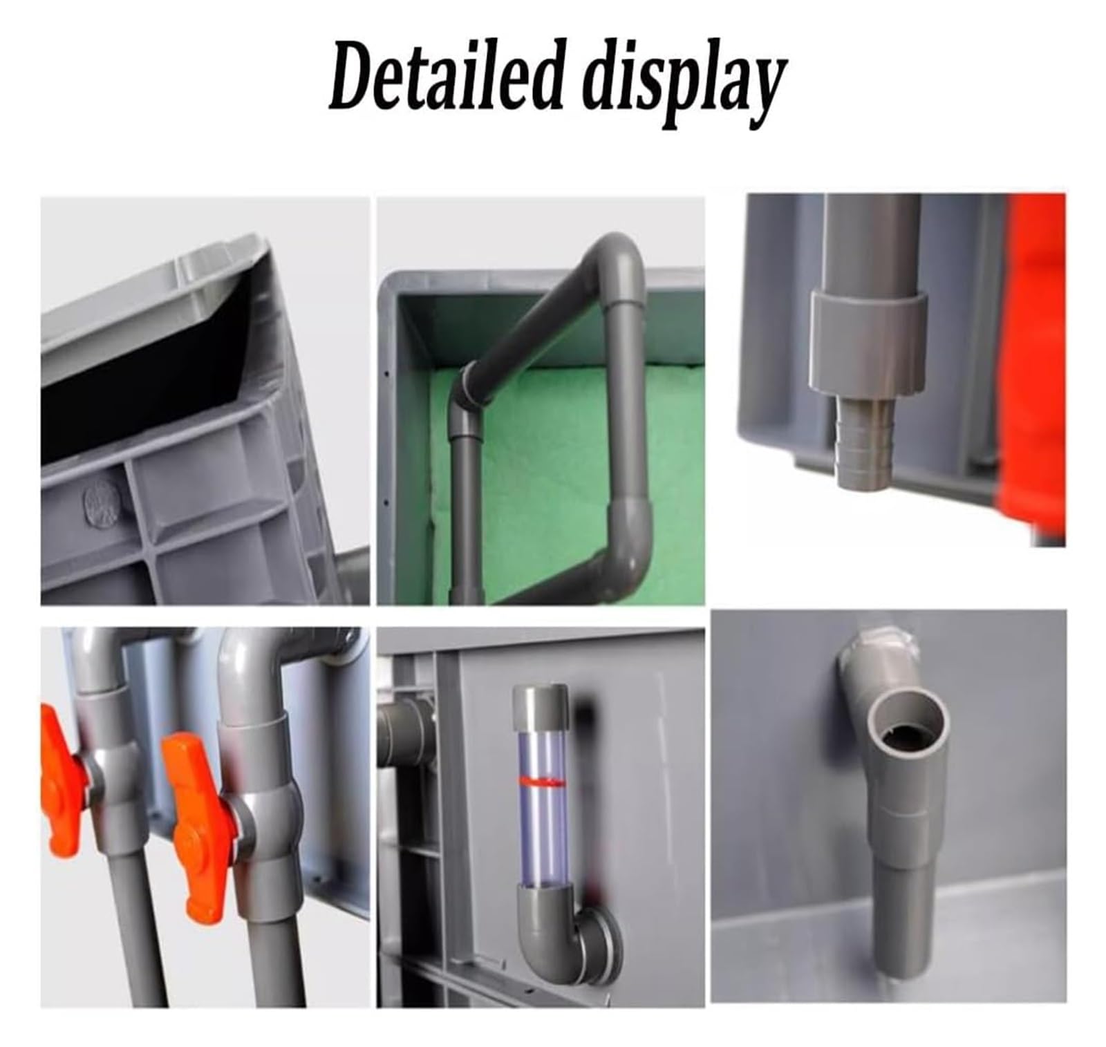 Cassa filtro per acquario, Filtro for acquario, ciclo dell'acqua sospeso, flusso regolabile, senza pompa, grigio, dimensioni multiple(40x30x65cm)