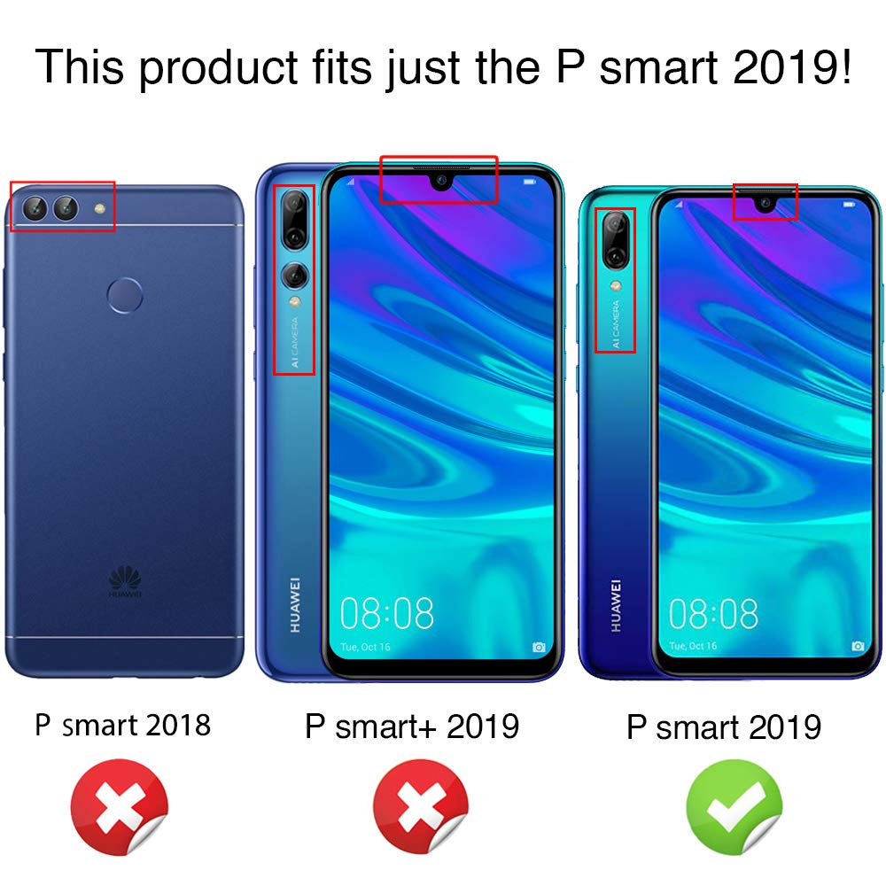 NALIA Vetro Temperato 9H Per Huawei P Smart 2019 - Pellicola Protettiva Trasparente Con Bordi Arrotondati 3D, Anti-impronta E Anti-graffio