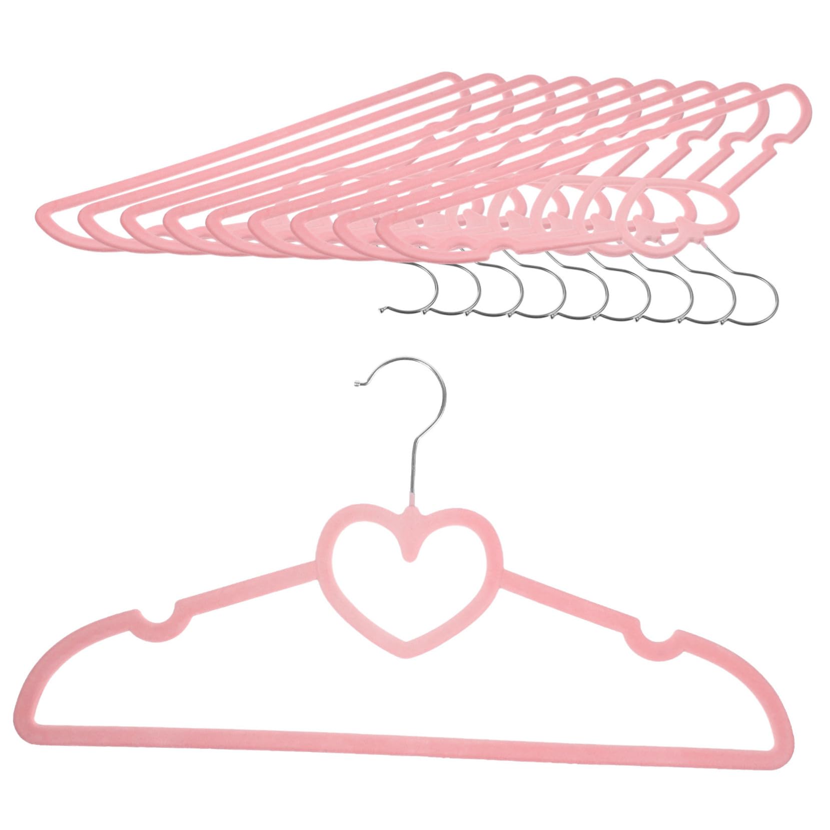 TOPBATHY Resistentes y No se Deforman Antideslizantes de Plástico con Forma de Corazón 10 Perchas Rosas para Ropa y Vestidos Ideales para Armario y Organización