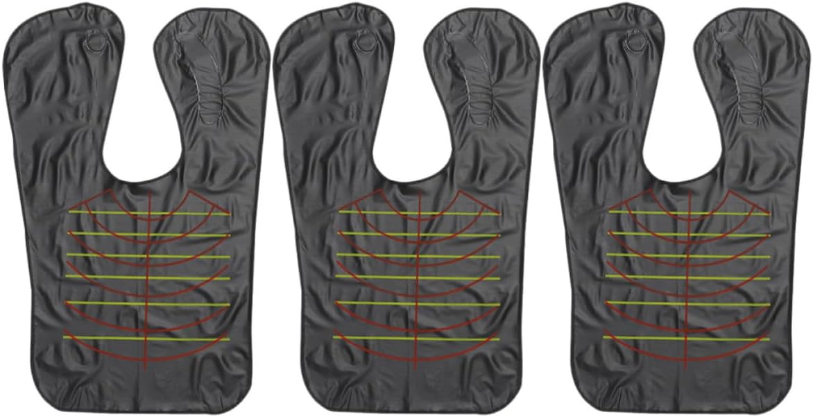 3pcs Lightweight Non-stick Hairdressing Apron Black Cloth Salon Cape for Hair Salon and Home Use Neck Protection Hair Stylist Supplies