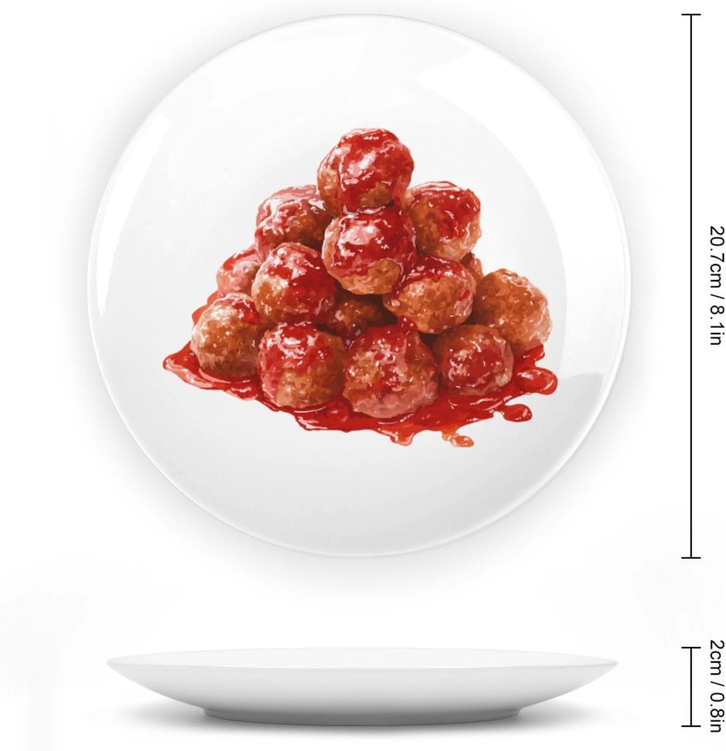 Meatballs Tomatoes Sauce Decorative Plates for Display Ceramic Plate Tray with Stand Hanger Home Decor