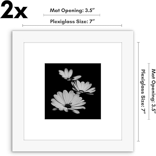 Vista 486 de Americanflat Portarretratos de 8 x 12 pulgadas con plexiglás pulido, juego de 2 portarretratos de 6 x 8 pulgadas con paspartú o para fotos de 8 x 12