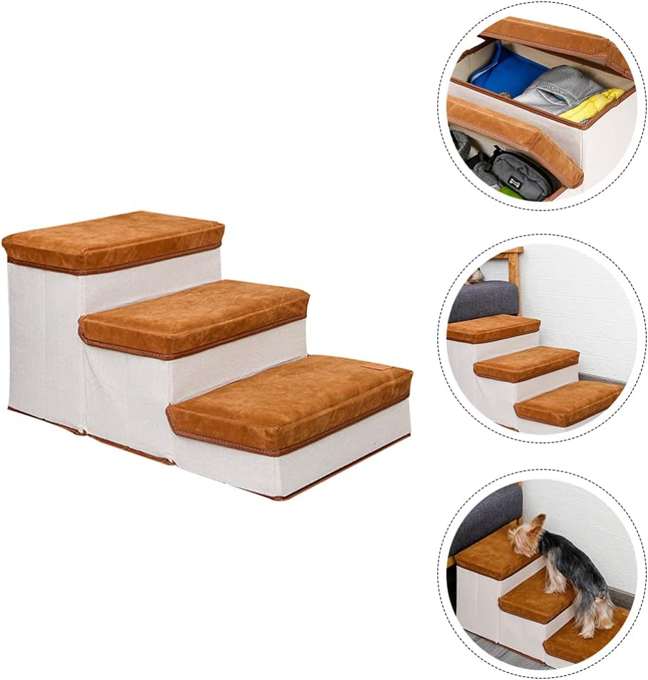 balacoo 1pc Foldable Non- Pet Ladder Lightweight Climbing Ramp for Dogs Cats for Sofa Chair Bed Car Portable Plaything for Pets