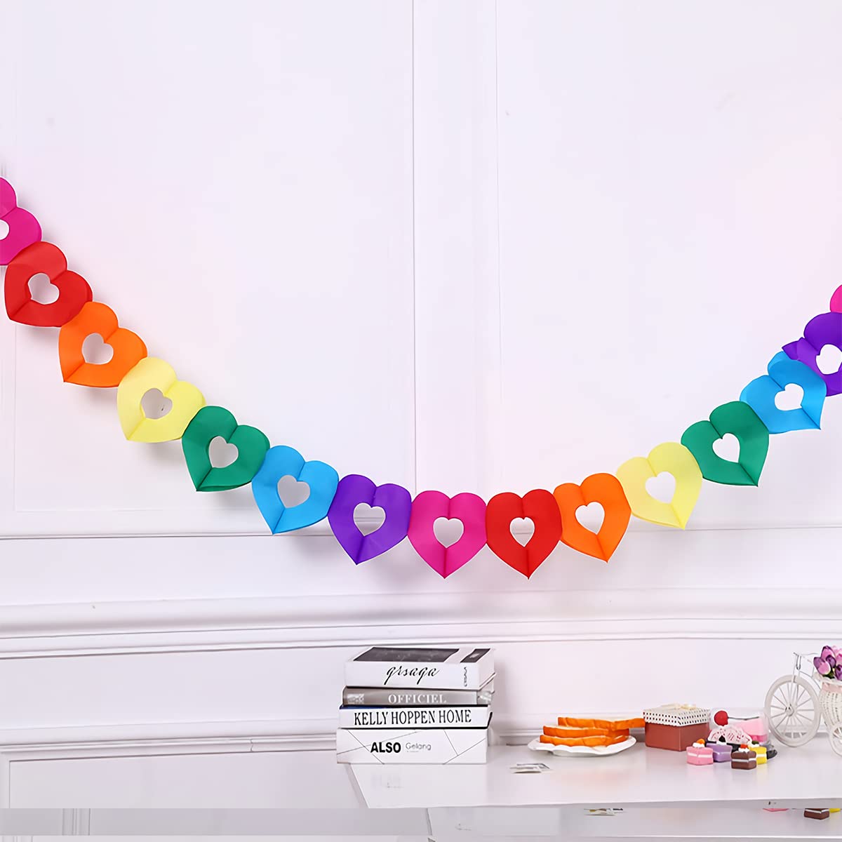 YUTOU 5pcs Colorful Paper Garland Set - 3m Each, Multicolor, Straight, Party Decoration for Birthdays Weddings, Carnivals - Image 3