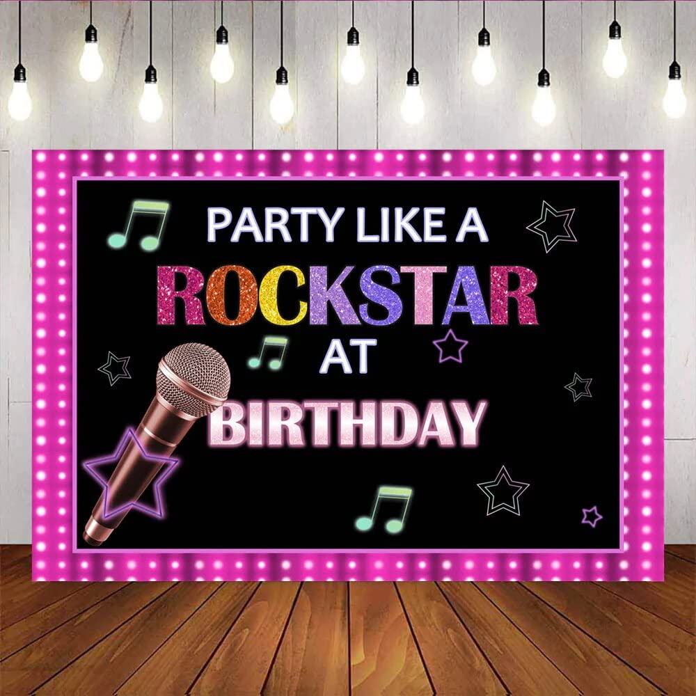 musica a tema discoteca concerto musical graffiti festa di compleanno decor poster tavolo banner rosa