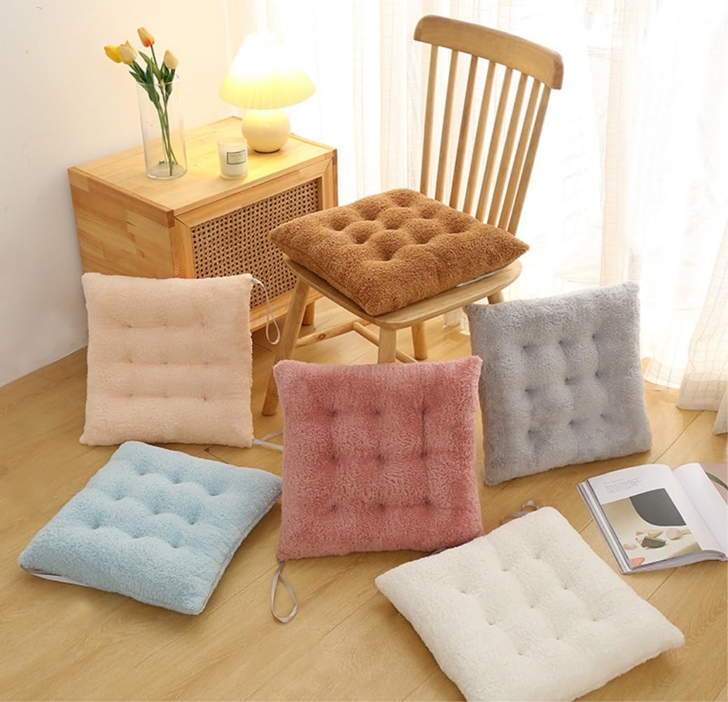 Sitzkissen für Ssensthul Küchen-Esszimmerstuhlkissen, Verdicktes Plüsch-Sitzkissen, Boden-Tatami-Futon-Kissen, Getuftete Stuhlkissen Stuhlkissen für Bürostuhl(D,40x40cm(16x16inch))