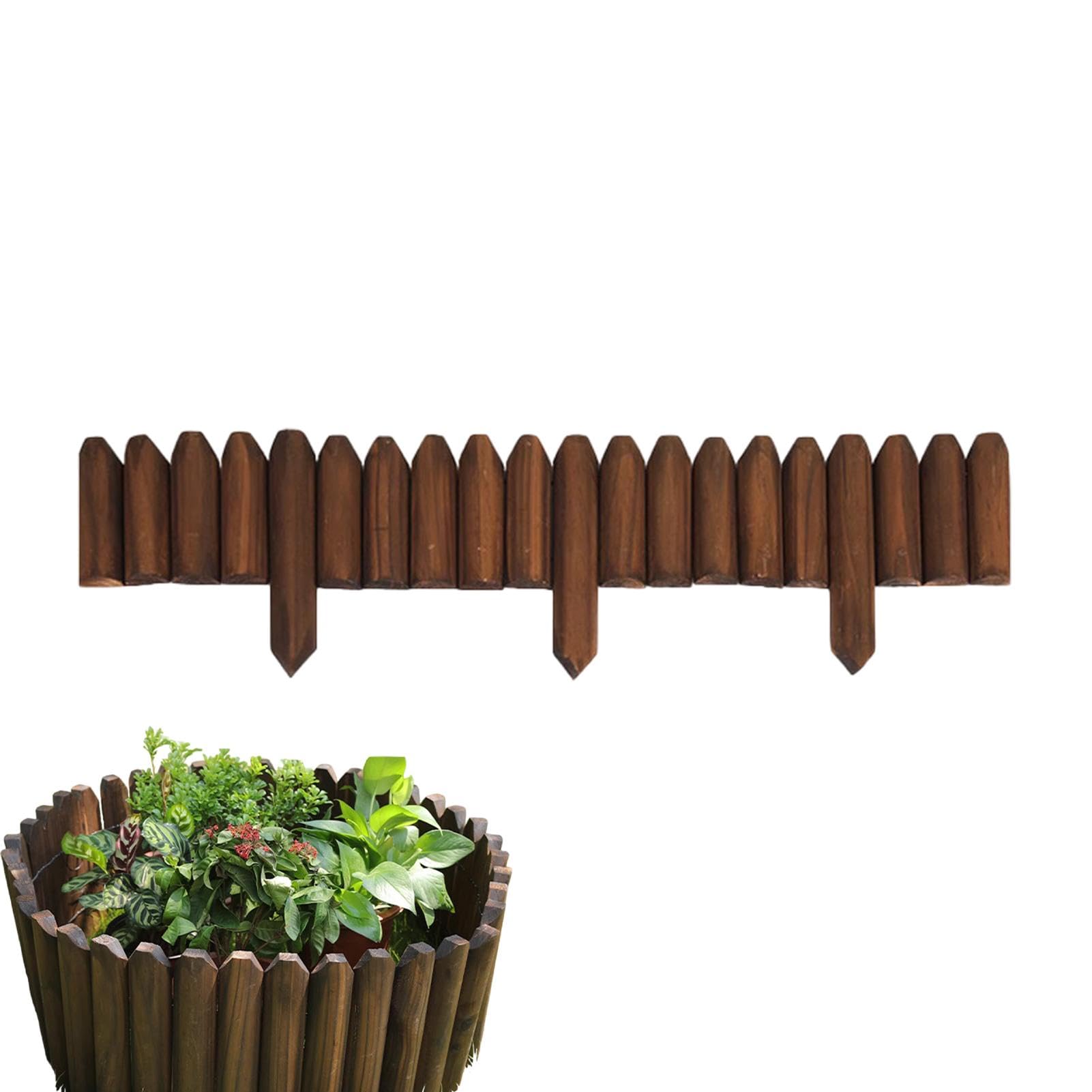 Recinzione corta da giardino, pannelli di recinzione, protezione per porte | in legno – No Dig – recinzione paesaggistica per prato, aiuole, bordi decorativi flessibili