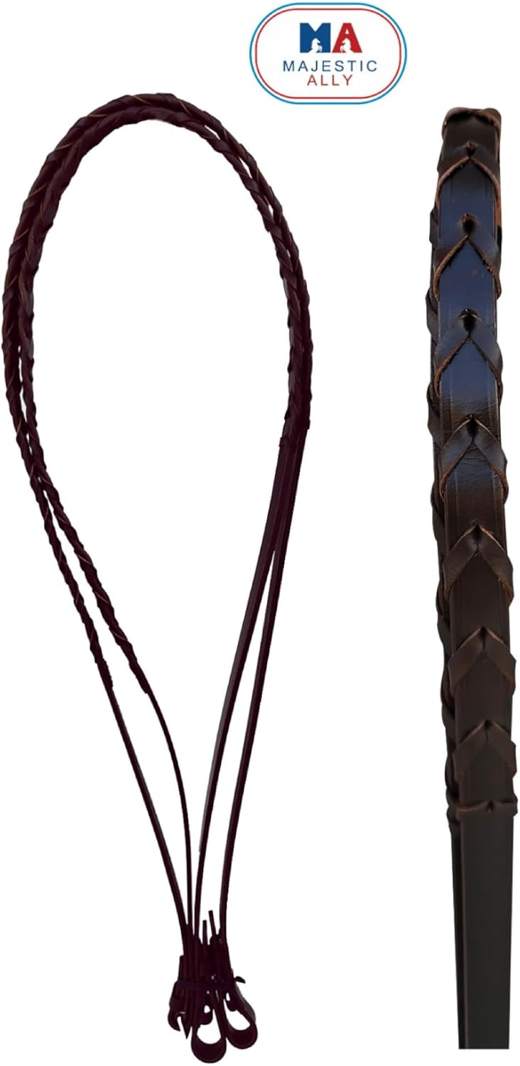 Majestic Ally Padded Raised English Bridle, Premium Leather, Matching Laced Reins