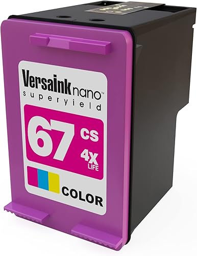 Miniatura 6 de VersaInk -Nano HP 67 MS MICR Cartucho de tinta negra para impresión de cheques Nano 67 CS Paquete de cartuchos de tinta tricolor, cian