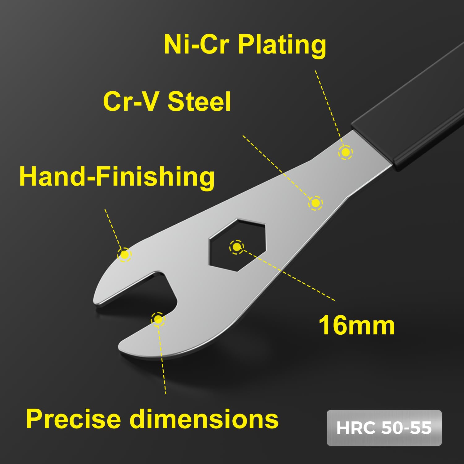 7-teiliges dünnes Nabenkegelschlüssel-Set, Cr-V-Stahl + Ni-Cr-Beschichtung, super harte Fahrrad-Radnaben-Achsenmutter-Installations-Entferner-Werkzeug, 2 mm, ultradünn, 13–19 mm