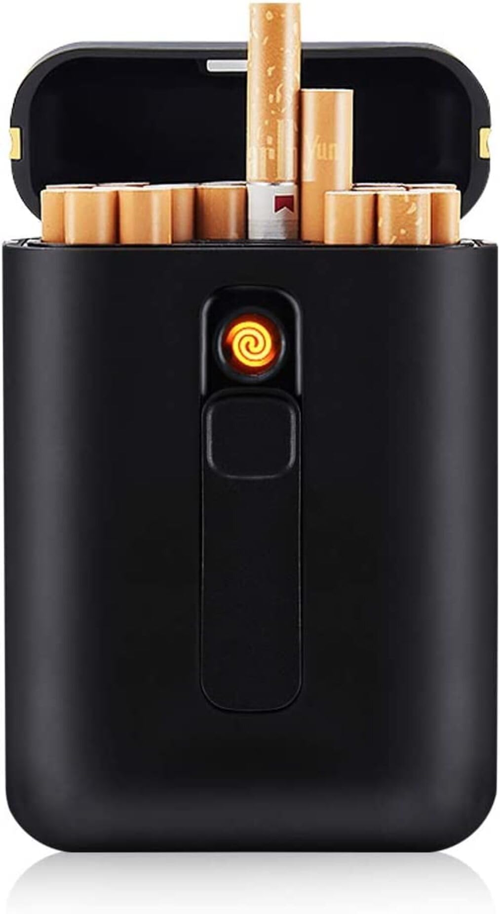 Stylish Cigarette Case Electric Lighter for Men & Women, Can fit upto 20 pcs Regular Cigarettes Portable USB Rechargeable 2 in 1 Inbuilt Flameless,Windproof E lighter (Inbuilt Regular)