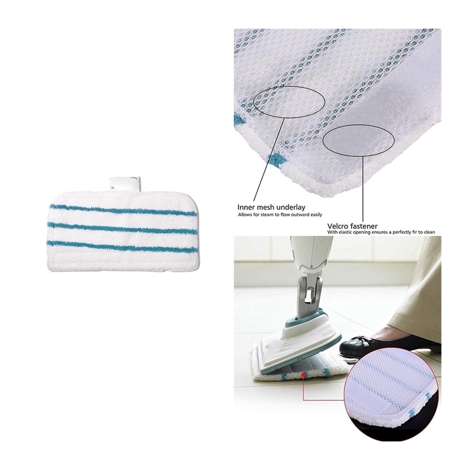 CobydA Panni di Pulizia di Ricambio in Microfibra.Compatibile con la Scopa a Vapore Black+Decker FSMP20, FSMH1321JMD, FSM1500, FSM1600, FSM1610.