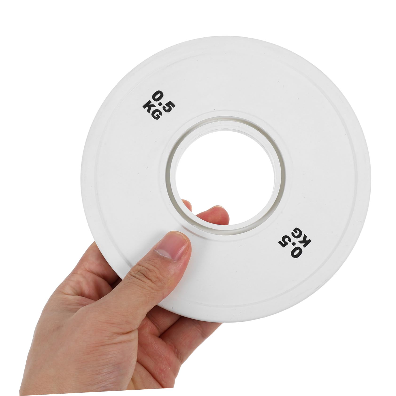 Disco de Pesas de Goma 0, 5kg Blanco Gran Orificio