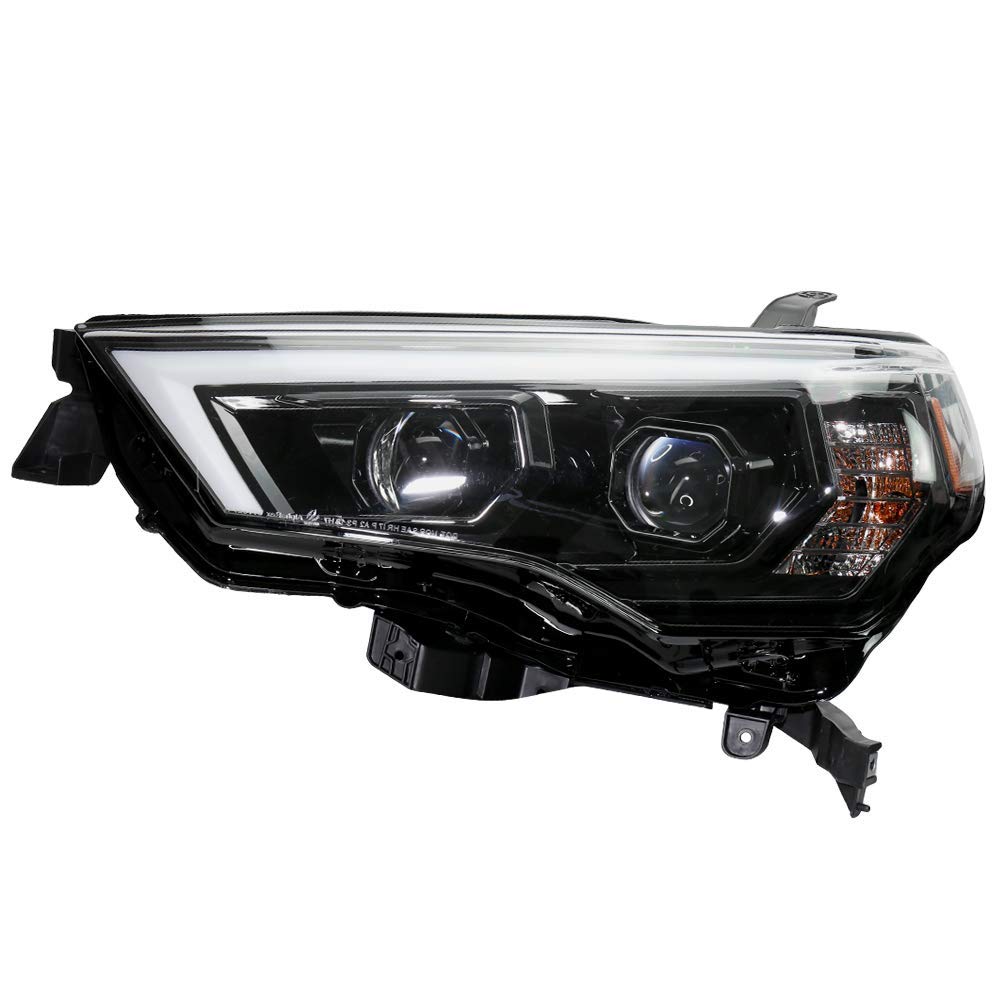 AlphaRex Polished Black Headlight Assembly with H7 LED Bulbs For 1420