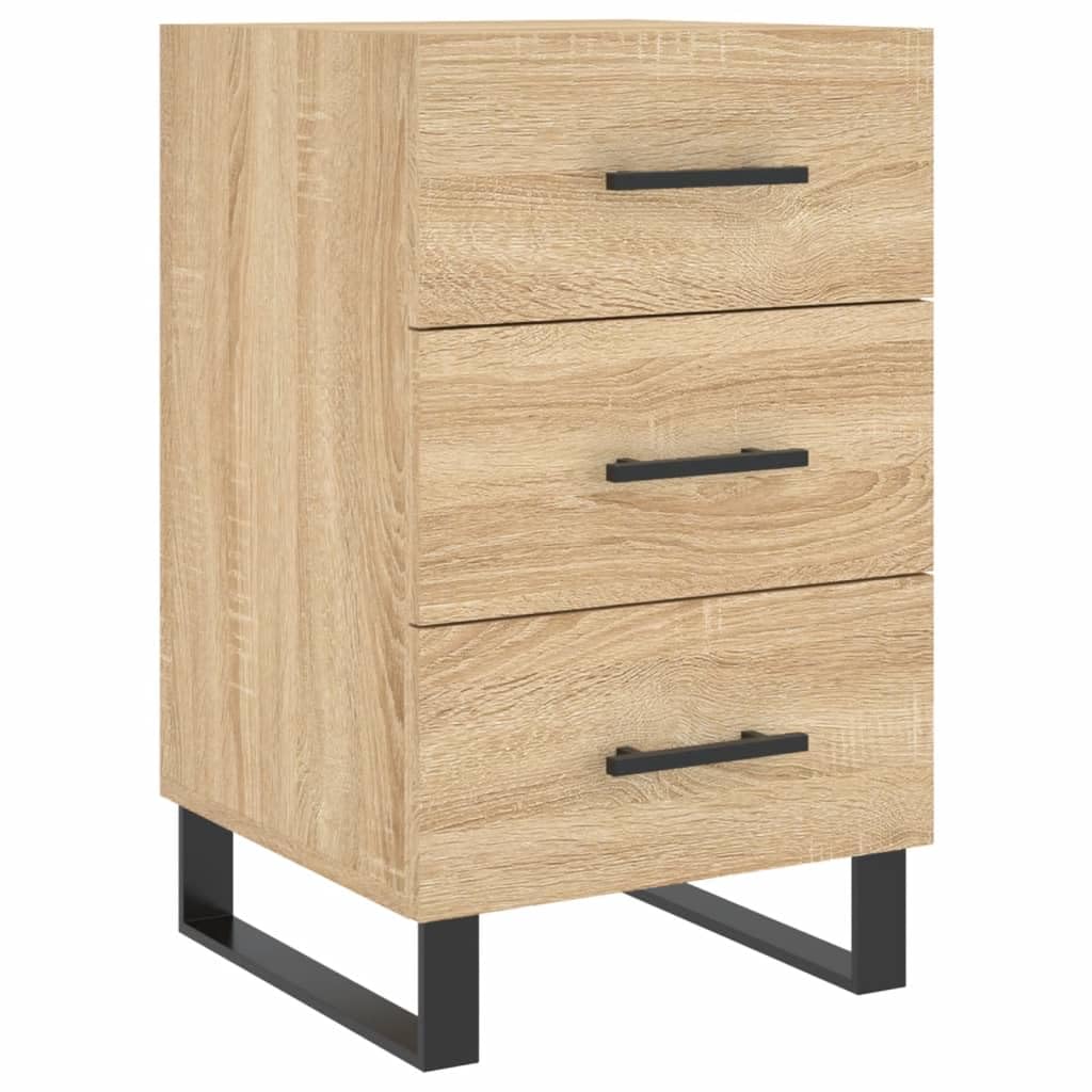 Table de chevet chêne Sonoma 40 x 40 x 66 cm avec étagère basse et petit meuble d'appoint chambre