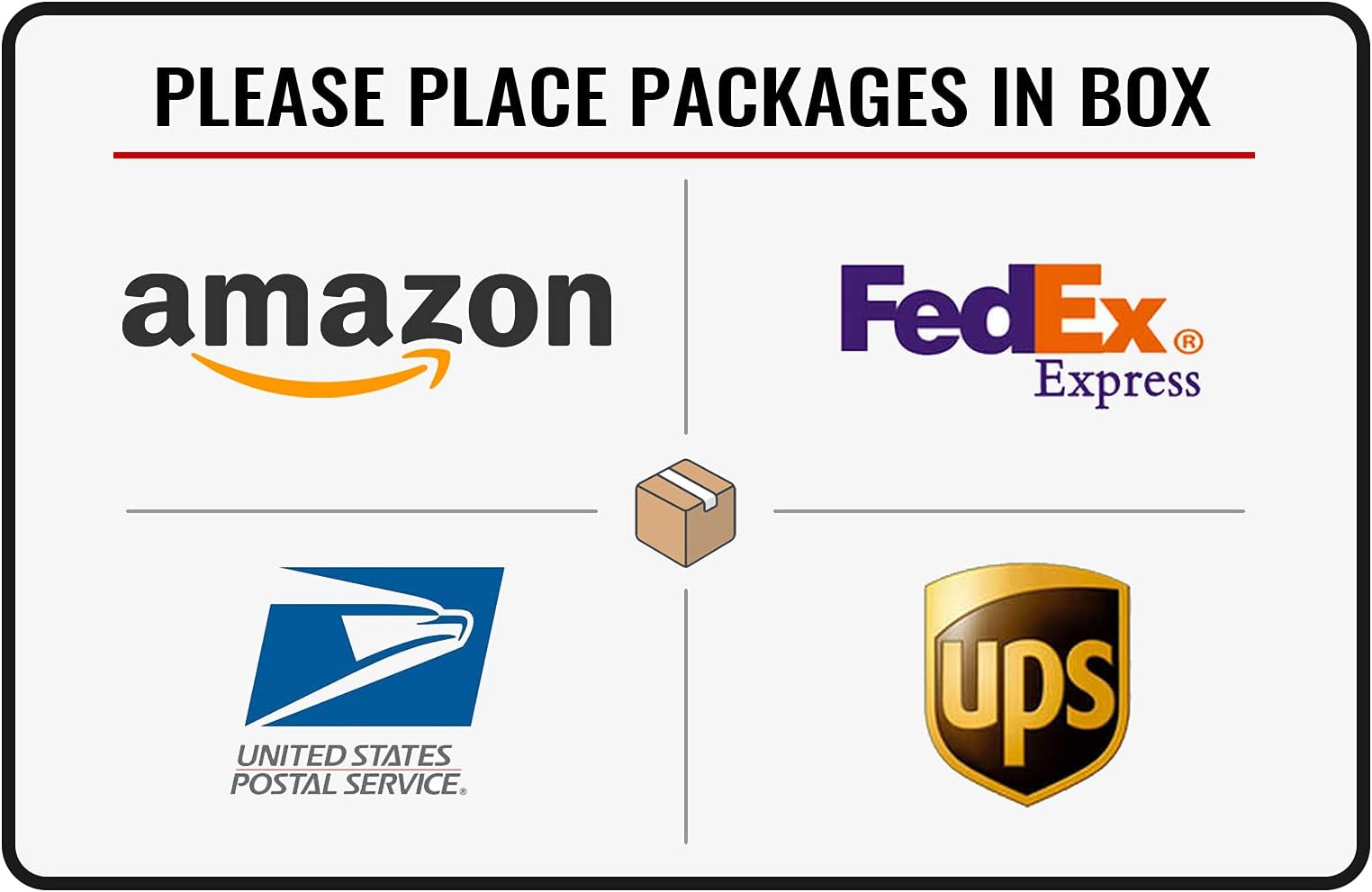 Bestylez Please Place Packages in Box Delivery Sign for Outdoor Use 12 x 8 Inch (025)