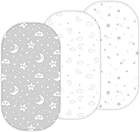 Vista 20 de Sábanas de moisés para Maxi COSI Iora, Munchkin Brica Fold N' Go, 4moms MamaRoo, Delta Children Bassinet, 3 piezas, 18 x 33 pulgadas, ultra suaves
