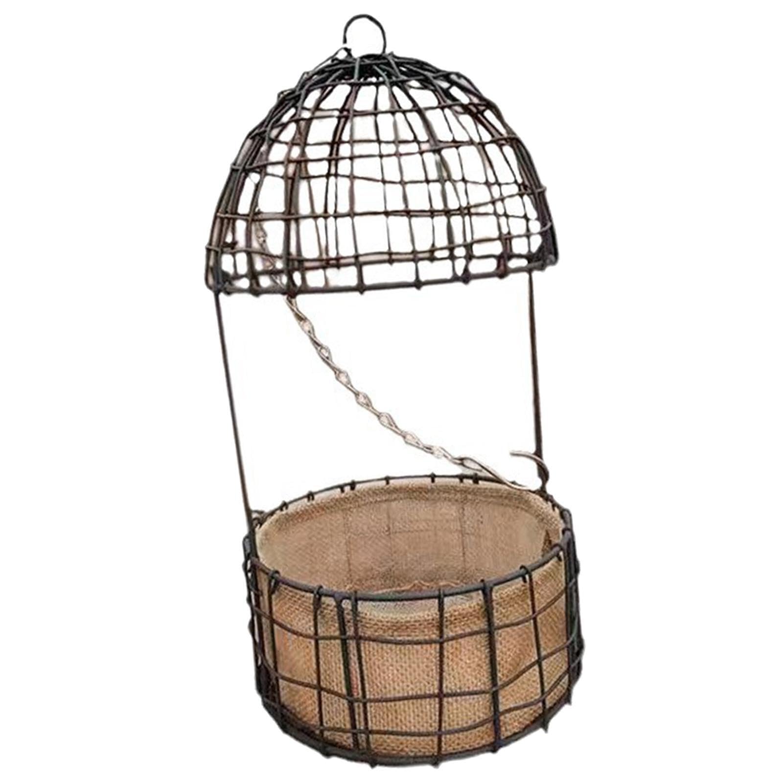 mophrati Iron Jute Birds Nest Hanging Basket Garden Home Balcony Flowers