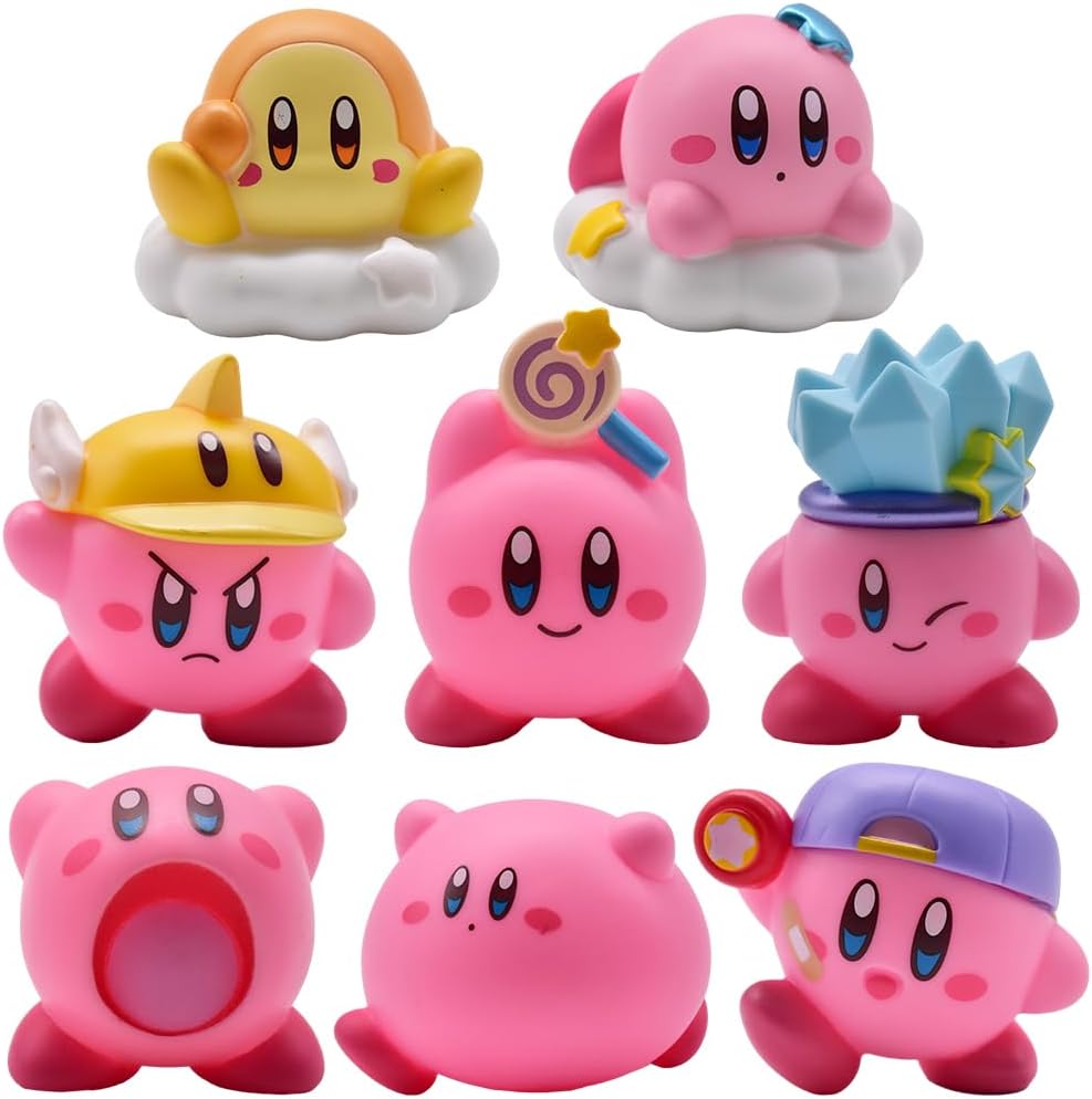 Hilloly Figures, 8 Piece Theme Figure Cute Statue Model Figurines Toy Set, Cartoon Ornaments Desktop Decorations Birthday Cake Decorations Party Supplies For Fans Kids Birthday Gifts