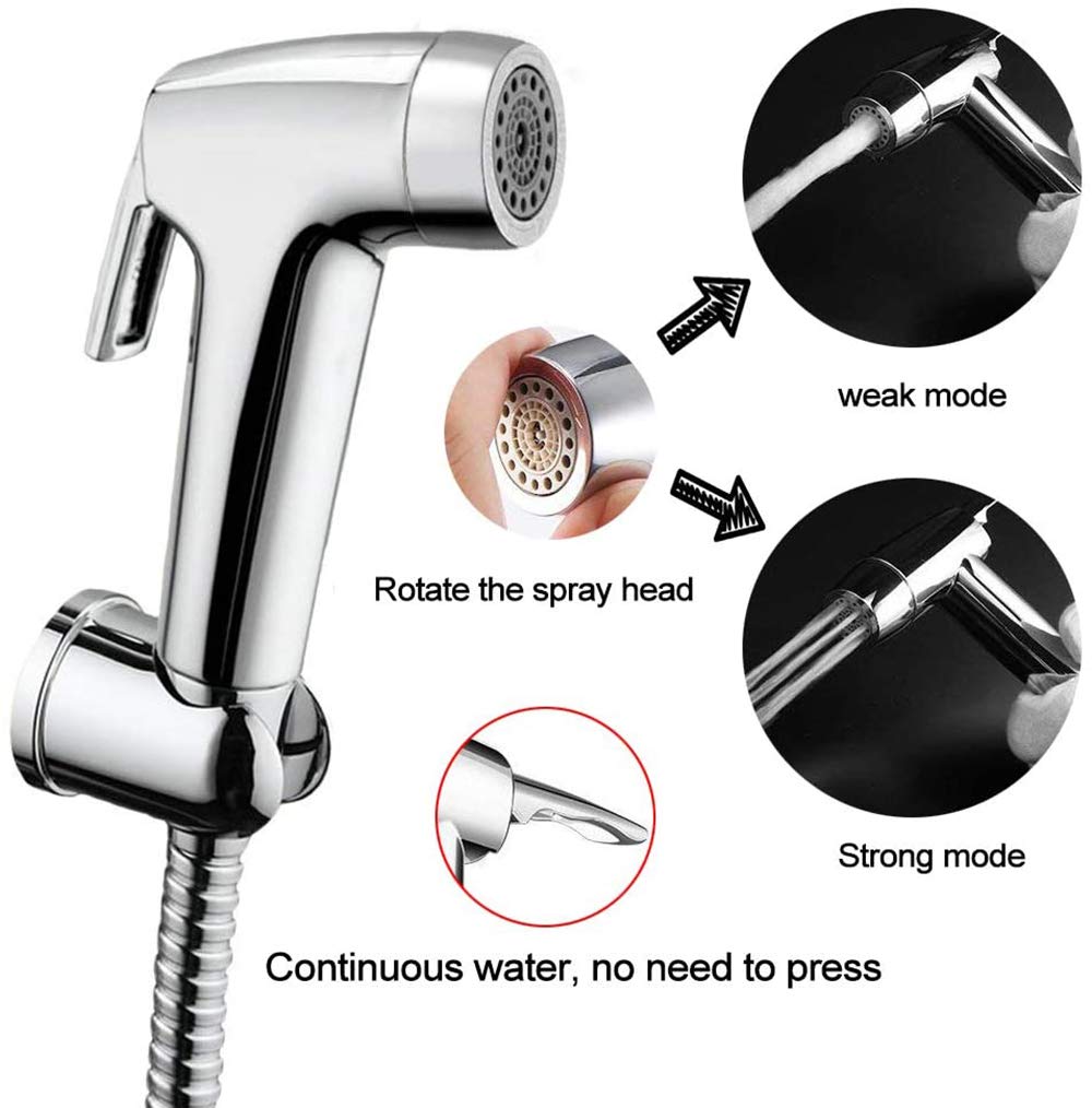 Hand-Bidet-Sprühgerät für Toilette, verstellbare Druckkontrolle, ideal für weibliche Wäsche, Baby-Windeltuch und Haustierdusche, Wand- oder Toilettenhalterung