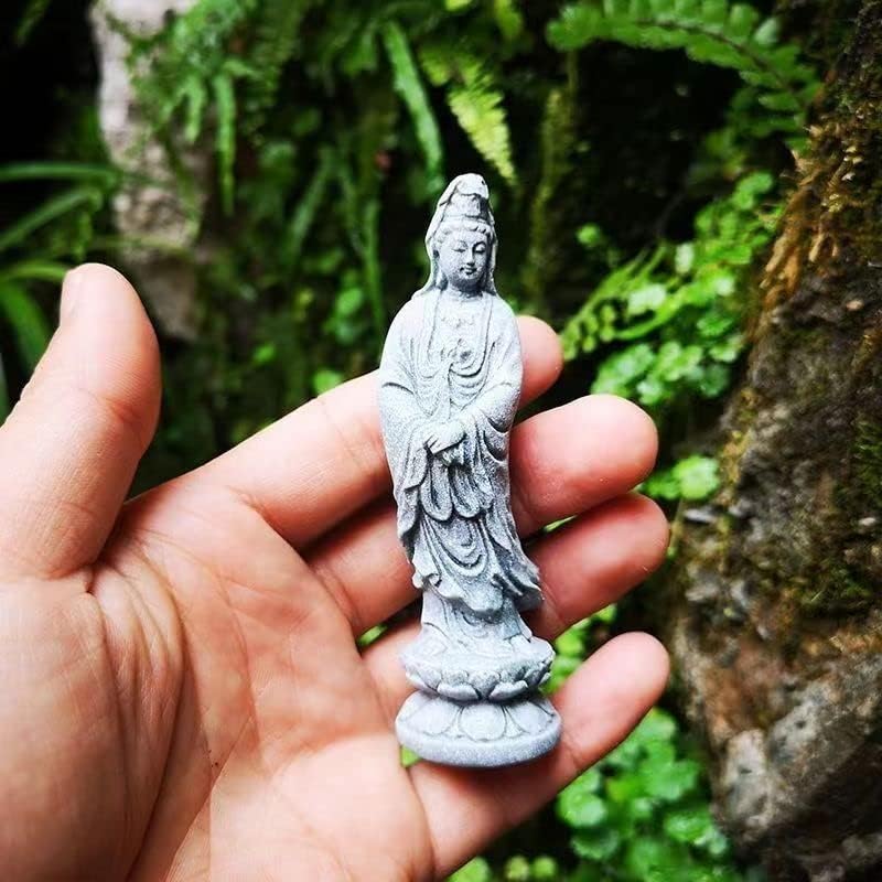 Miniatura 4 de livelyfish Estatua de Buda para acuario asiático, figuras de Buda meditando, escultura de Feng Shui, adornos para pecera, acuario, decoración de