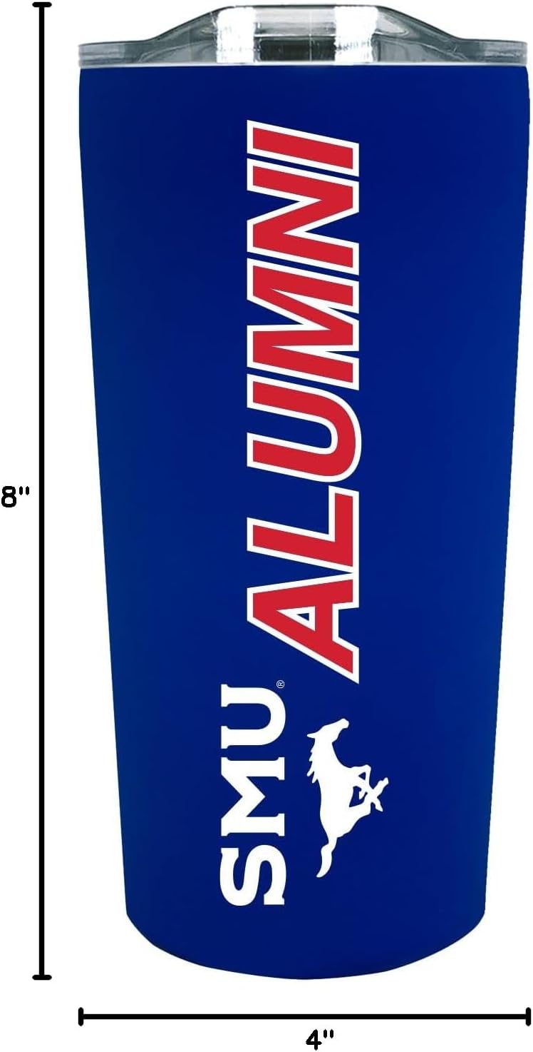 The Fanatic Group Personalized Southern Methodist University Alum 18 oz. Double Walled Stainless Steel Soft Touch Tumbler - Blue