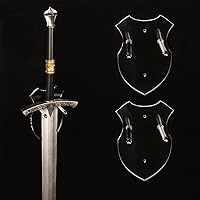 Vista 11 de WANLIAN Soporte de pared para espada, soporte de espada, gancho de pared, soporte de pared para espada, daga, hacha, keyblade sin pantalla vertical