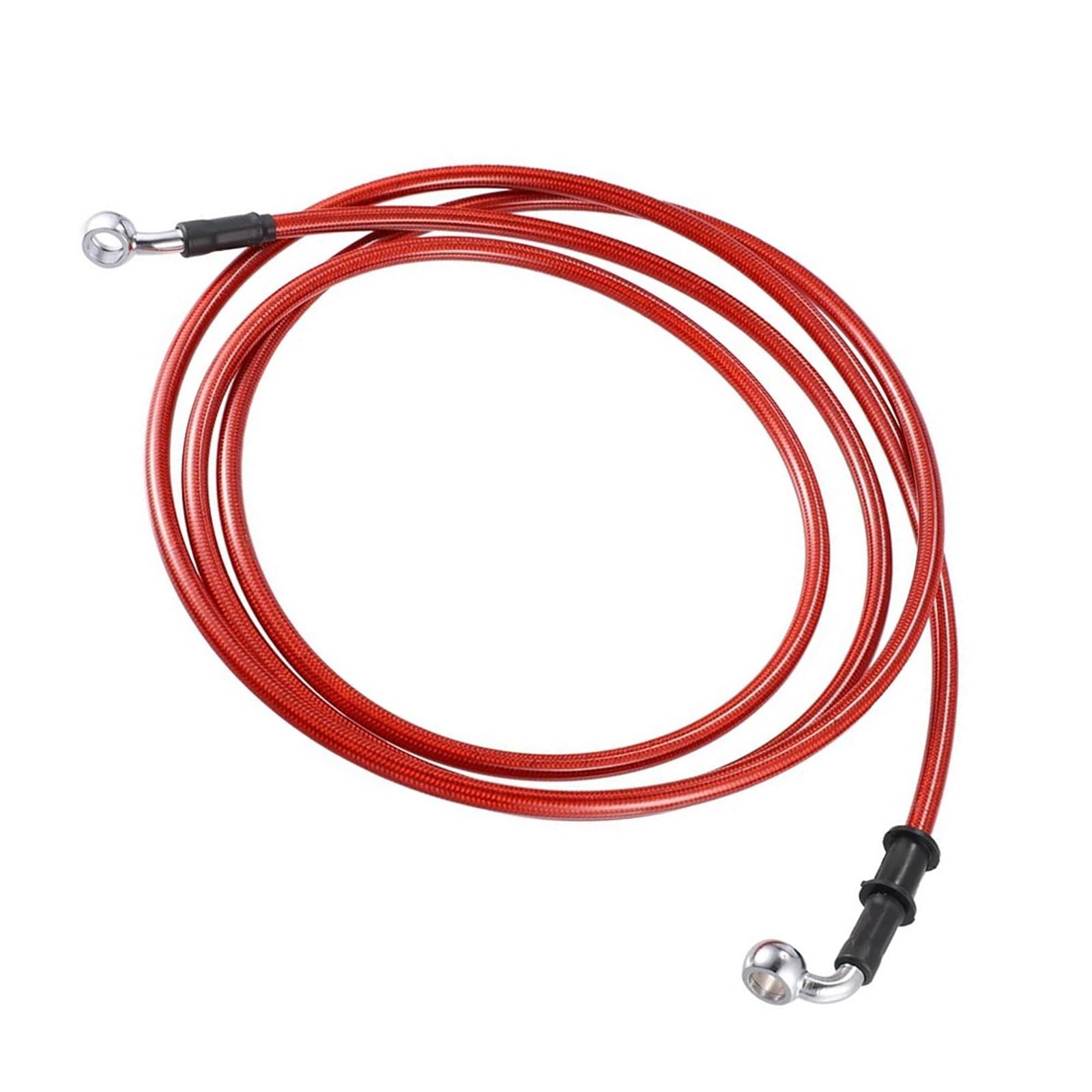 Hydraulic Brake Hose Motorcycle Hydraulic Brake Line Oil Hose Pipe Fitting Stainless Steel AN3 M10 28° 90° 80cm-240cm(240cm Red)