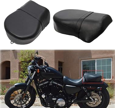 Motorcycle Rear Pillion Passenger Seat Pad with Belt For Harley Sportster Iron 883L 883XL 883C 883N 1200XL Nightster 2007-2015
