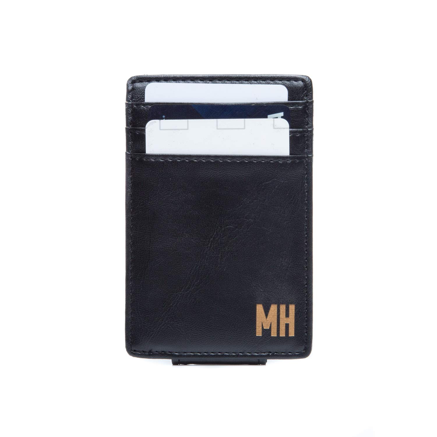 Swanky Badger Personalized Wallet - Money Clip Wallet (Black Basic)