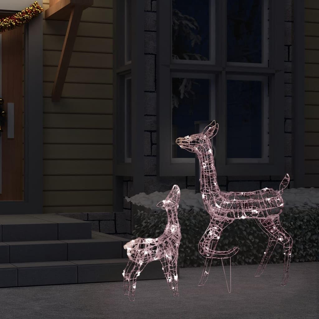 lichterkette,lichterkette batterie,led lichterkette,LED-Rentier-Familie Weihnachtsdeko Acryl 160 LED WarmweißGeeignet für Patio, Schlafzimmer, Wohnzimmer, Weihnachten