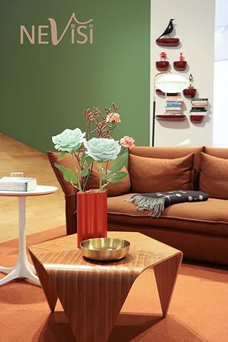 Miniatura 58 de Flores artificiales de rosa, rosa artificial, rosa falsa, rosa de seda, flores falsas de aspecto real con tallos para ramos de boda DIY, centros de