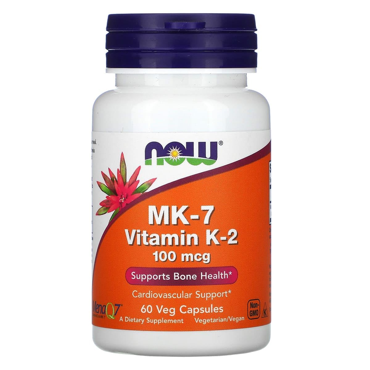 Now Foods Vitamin K-2 (MK7) Veg Capsules, 100 mcg, 60 Count, Pack of 2