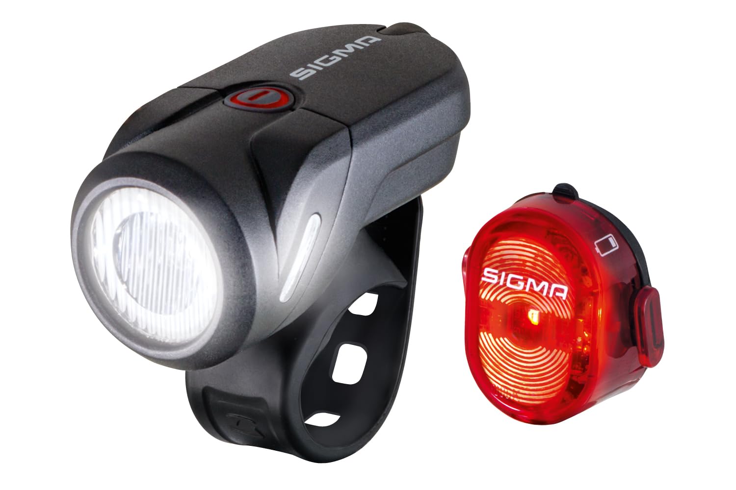 SIGMA Aura 35 und Nugget II | spritzwassergeschütztes Fahrradlichter Set | StVZO zugelassenes, akkubetriebenes Vorderlicht und Rücklicht