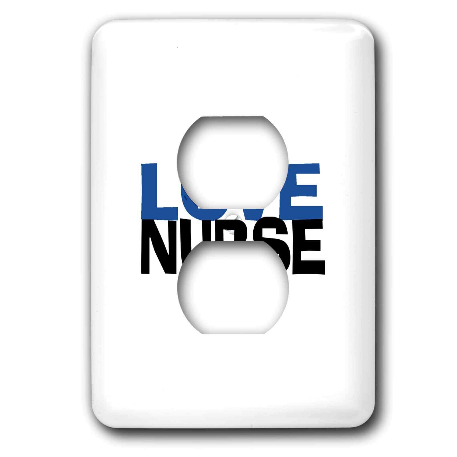 Love Nurse Cache 2 prises Bleu 3dRose avec motif imprimé haute définition