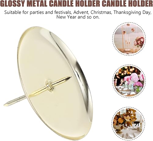 Miniatura 4 de Toddmomy Soporte de fijación de velas de pilar de metal, soporte de fijación de velas, soporte de vela de metal, soporte de vela de candelita,