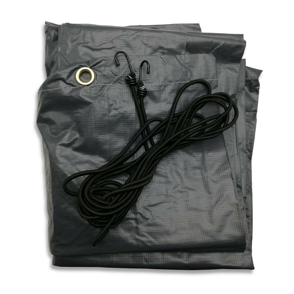 Bâche de remorque avec rebords, 150 x 105 cm, Couverture PVC imperméable pour remorque, 450 g/m², résistante aux UV avec œillets métalliques, Grise - 150 x 105 - Gris