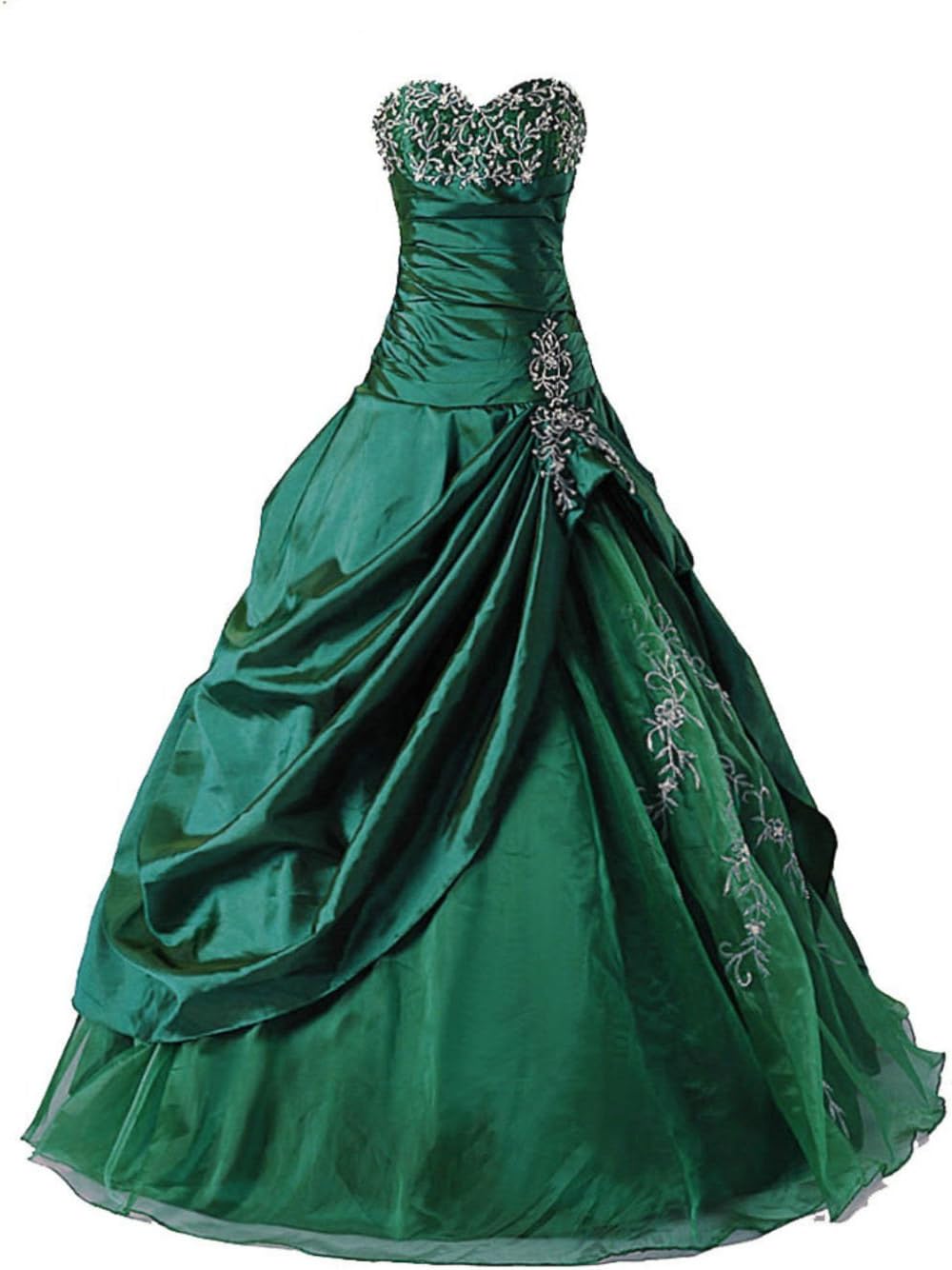 Women's Strapless Taffeta Quinceanera Dress Prom Gown