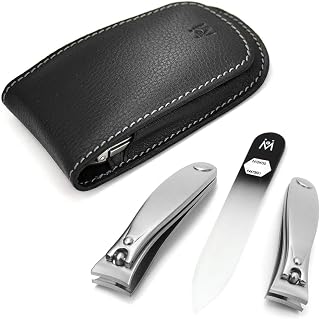 German 3pcs FINOX surgical stainless steel clippers pocket manicure set in magnetic leather case, GERmanikure Solingen Price In India