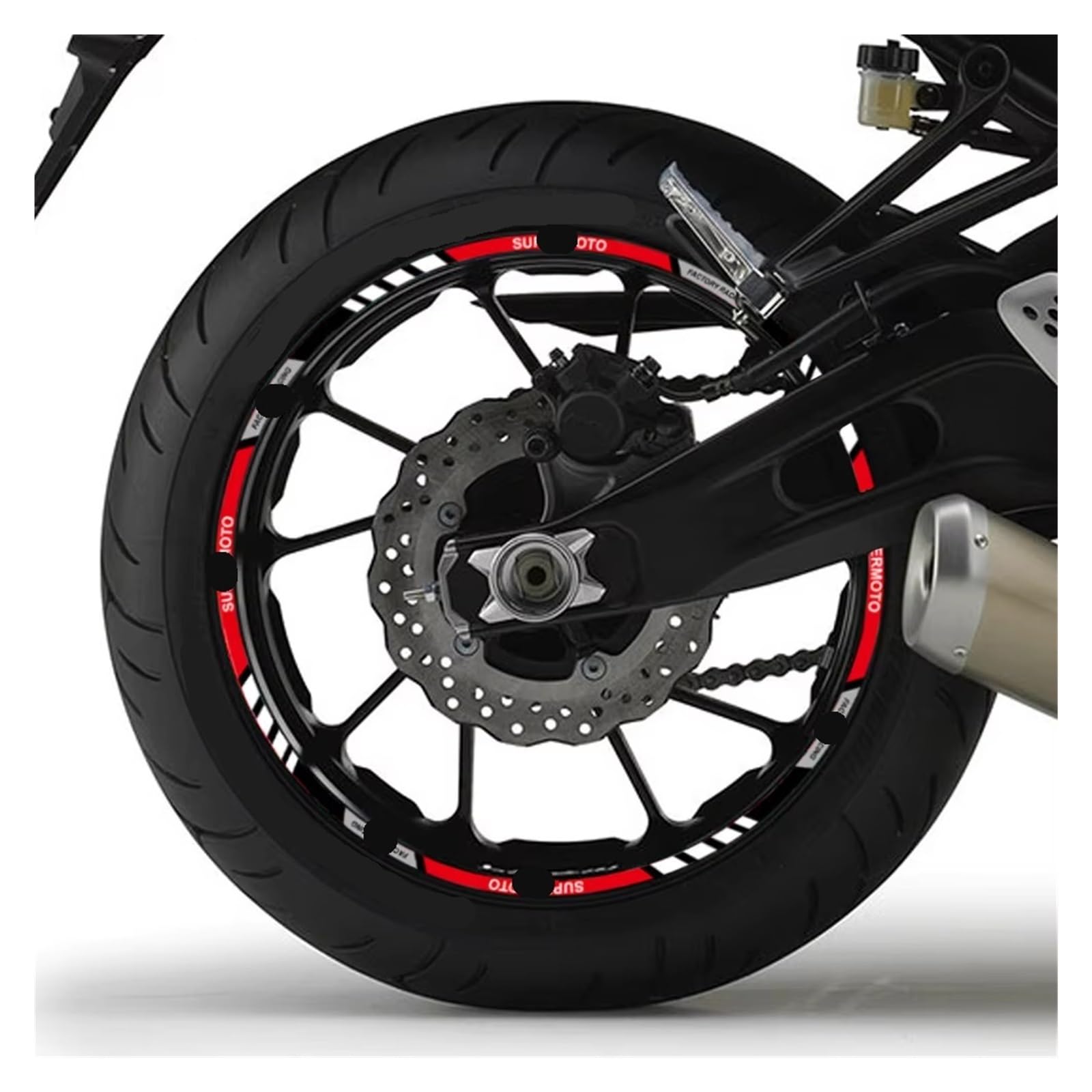 Reflektierende Aufkleber Reflektierender Motorrad Radaufkleber 10 Zoll 12 17 Felgenstreifen Aufkleber Nabenband Universell | 17inchRed
