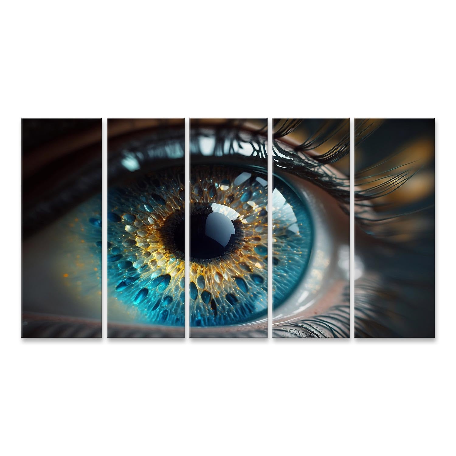 Tableau sur toile macro femme oeil bleu clair iris images murales poster salon