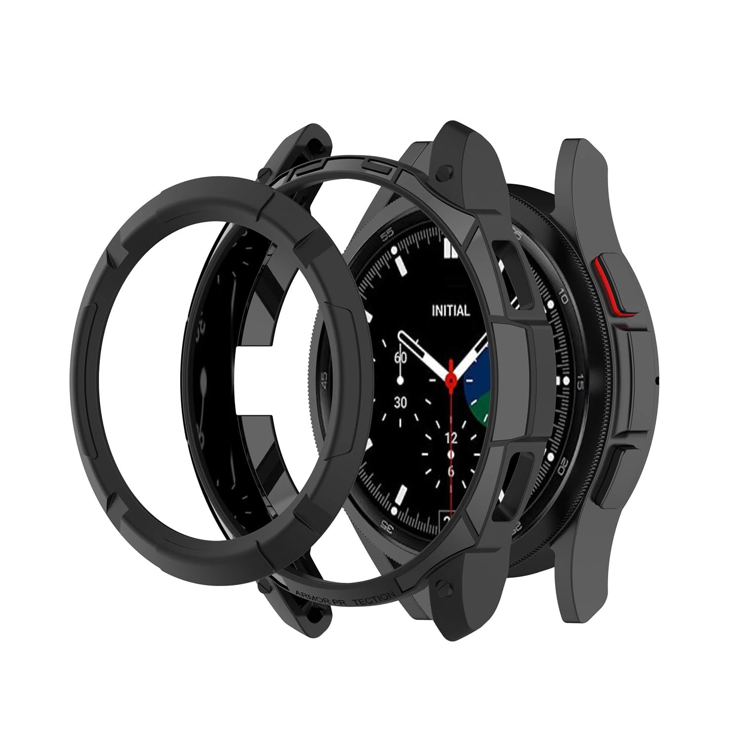 T Teclusive Ultra Luxury Protective Bumper Case with Bezel Ring Compatible for Galaxy Watch 4 Classic 46mm | Silicone Bumper Cover Full Protection with Rotating Ring for Watch 4 Classic (46mm) (B0C81J9T2Z) Amazon Price History, Amazon Price Tracker