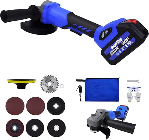 Miniatura 1 de Amoladora angular inalámbrica de 45 pulgadas 10000 RPM con batería de 3000 mAh rueda de molienda ruedas de corte mango lateral gafas bolsa de