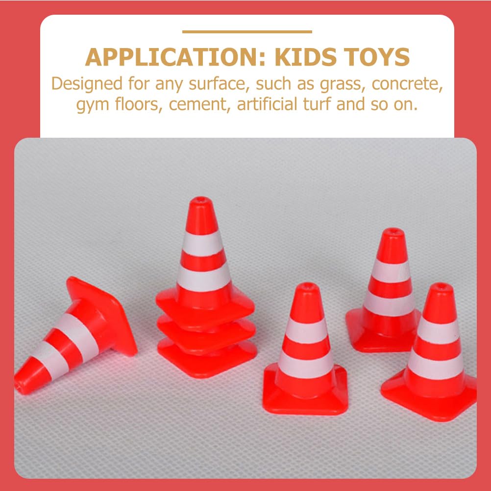 36 Stücke Stangen Verkehrsschilder Kinder Zäune Warnschilder Kinder Mini Pylonen Verkehrszeichen Spielzeug Mini Zaun DIY Straßensperre Spielzeug für Lernspielzeug