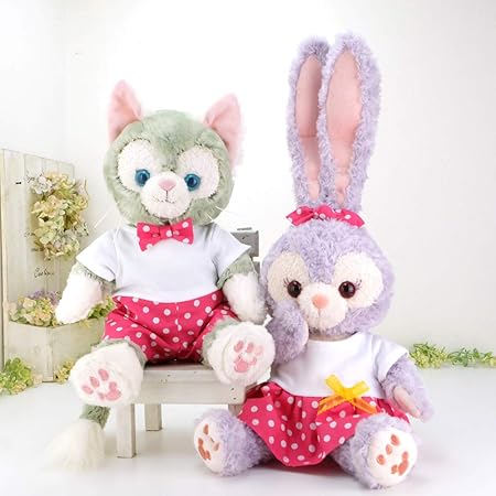 Amazon Cushu Cush ステラルー ジェラトーニ コスチューム 日本製 ぬいぐるみ用グッズ 洋服 着せ替え ピンク 水玉 かわいい 白tシャツ ロンパース ワンピース ヘッドリボン ペアセット Cds385slj ぬいぐるみ おもちゃ