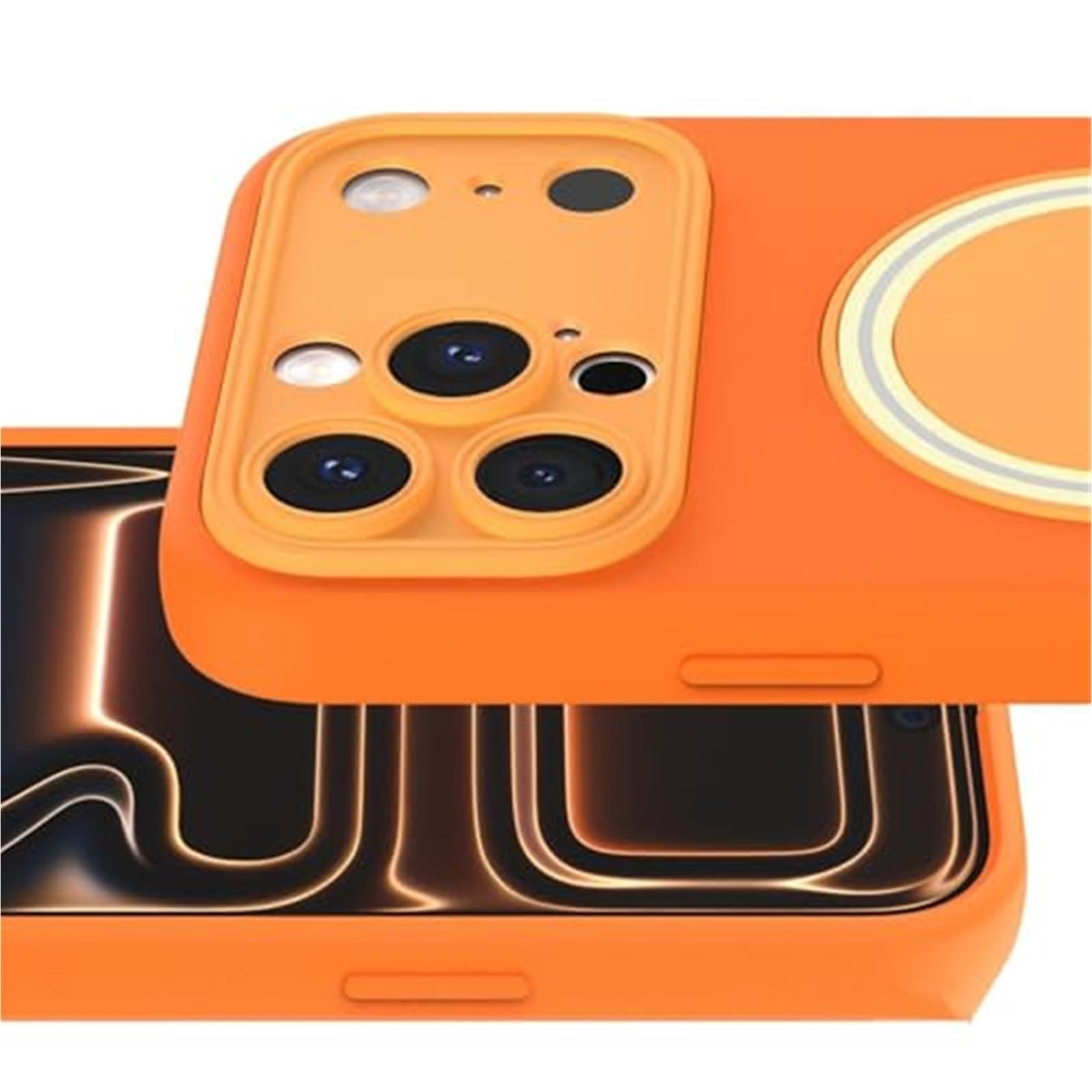 Etui do iPhone'a 17 Pro Max/17 Pro/17 Air/17, silikonowa obudowa z podpórką do ładowania bezprzewodowego, ochrona przed upadkiem, osłona ochronna na aparat, czarne, 17 Pro Max)