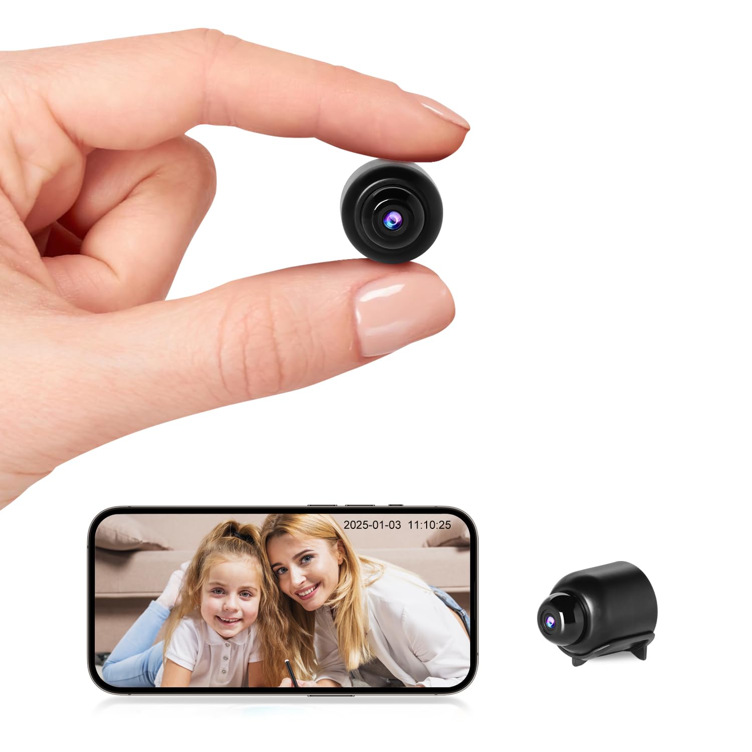 Smallest Wireless WiFi Security Camera, 1080P HD Home Office Car Carrying Nanny Baby Smart Night Vision Mini Surveillance Camera, Cloud Storage with iOS Android Security Apps-image-35