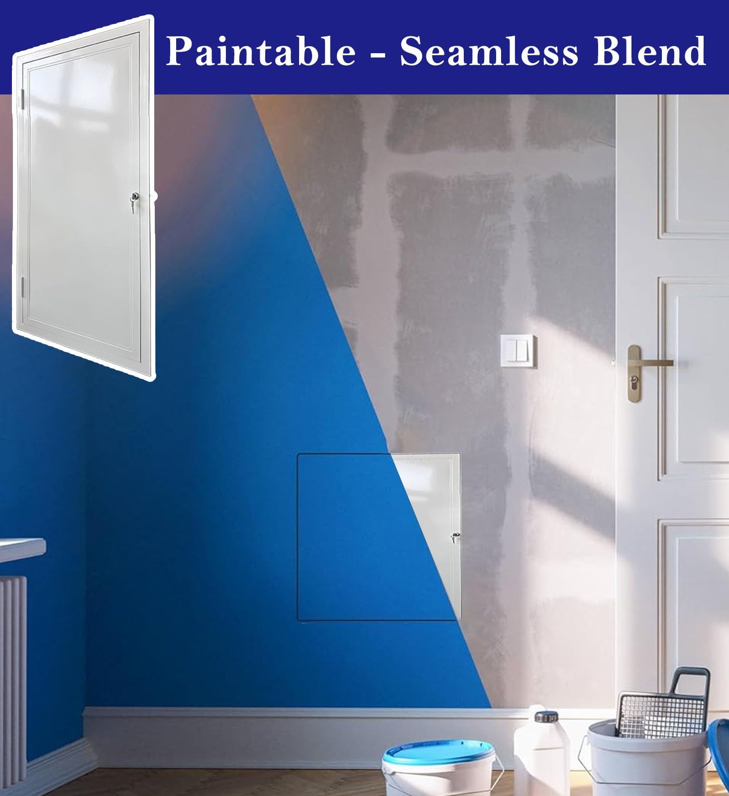 Trampilla Pladur Panel de Acceso Empotrado para Exteriores e Interiores. Puerta de Acceso Empotrada para Pared, Techo o Ático. Tapa de Aluminio con Cerradura para Orificios de Pared(36x36in(91x91cm))
