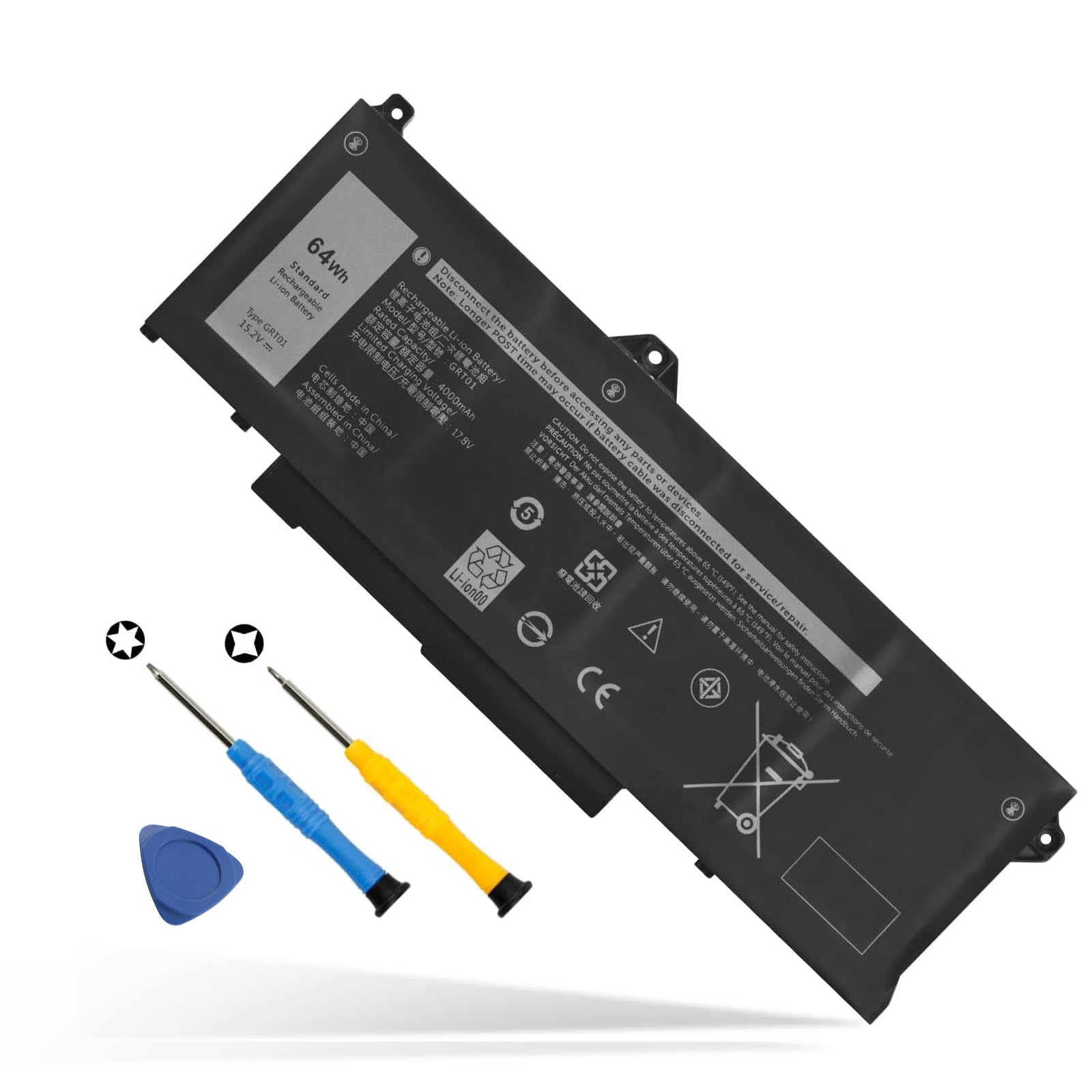 GRT01 64Wh Laptop Battery Replacement for Dell Latitude 5421 5431 5521 5531 Precision 3561 3470 3571 3581 3591 Mobile Workstation Alienware m17 R5 AMD