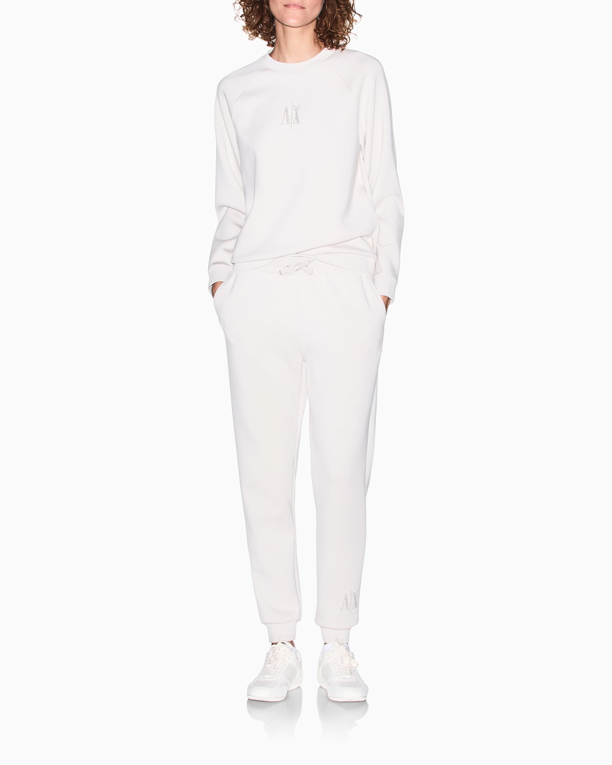 Armani Exchange - Icon Logo Studs Jogger, Pantaloni da Ginnastica Donna
